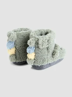 Discount Jojo Maman Bébé Plush Slipper Boots Green Dino