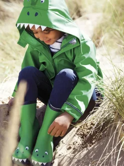 Sale Jojo Maman Bébé Green Dino Printed Lined Wellies