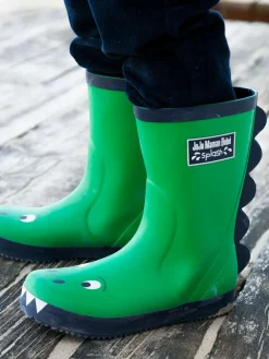 Sale Jojo Maman Bébé Green Dino Printed Lined Wellies