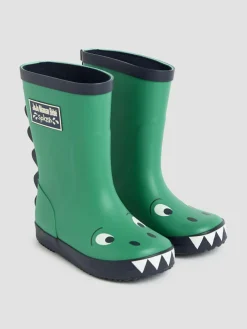 Sale Jojo Maman Bébé Green Dino Printed Lined Wellies