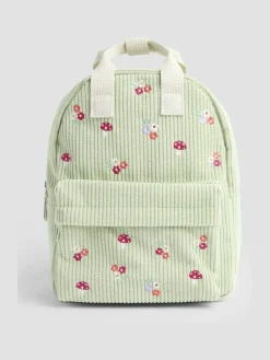 Jojo Maman Bébé Green Woodland Corduroy Embroidered Backpack^BOY Bags|Bags