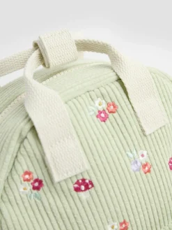 Jojo Maman Bébé Green Woodland Corduroy Embroidered Backpack^BOY Bags|Bags
