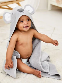 Jojo Maman Bébé Grey Koala Character Hooded Towel^ Towels & Bathmats