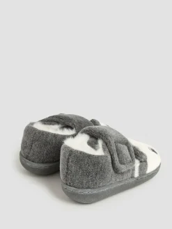 Sale Jojo Maman Bébé Grey Panda Slipper Shoes