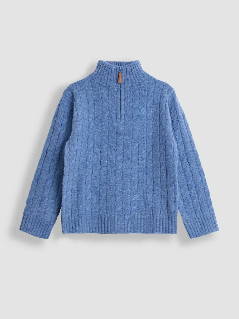 Online Jojo Maman Bébé Classic Cable Half Zip Jumper Indigo Blue