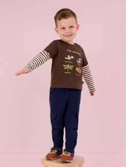 Outlet Jojo Maman Bébé Indigo Blue & Navy Blue 2-Pack Cargo Joggers Indigo Blue & Navy Blue