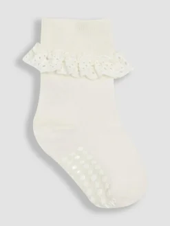 Clearance Jojo Maman Bébé Khaki Frilly Socks 3 Pack