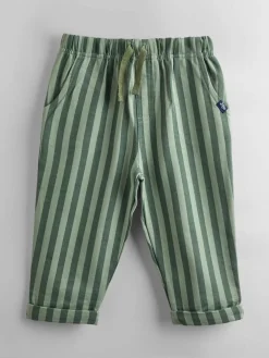 Hot Jojo Maman Bébé Khaki Green Stripe & Khaki 2-Pack Stripe & Plain Joggers Khaki Green Stripe & Khaki