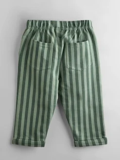 Hot Jojo Maman Bébé Khaki Green Stripe & Khaki 2-Pack Stripe & Plain Joggers Khaki Green Stripe & Khaki