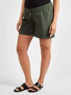 Jojo Maman Bébé Linen Blend Drawstring Waist Maternity Shorts^Women Shorts