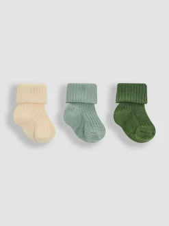 Jojo Maman Bébé 3-Pack Ribbed Baby Socks^ Unisex|Tights