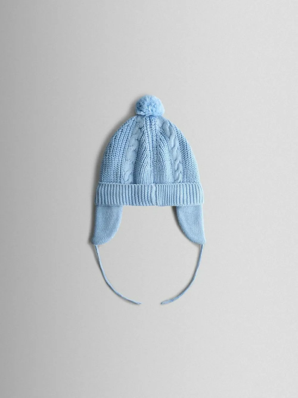 Jojo Maman Bébé Light Blue Cosy Pom Pom Rib Hat^BOY Hats & Scratch Mitts|Newborn Accessories