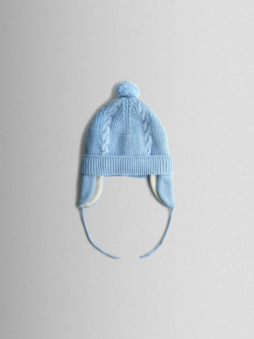 Jojo Maman Bébé Light Blue Cosy Pom Pom Rib Hat^BOY Hats & Scratch Mitts|Newborn Accessories