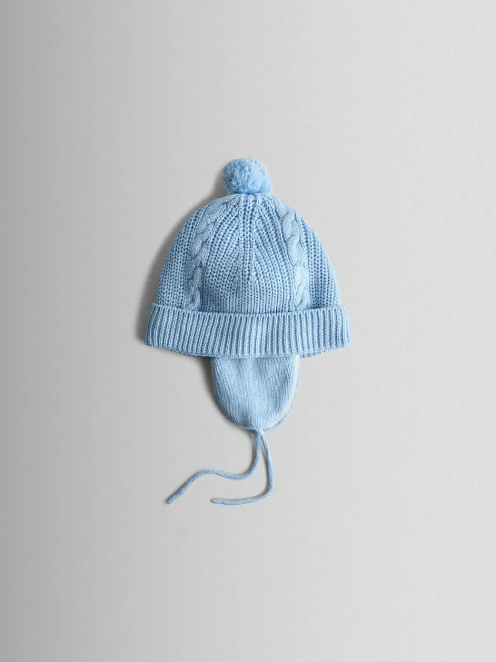 Jojo Maman Bébé Light Blue Cosy Pom Pom Rib Hat^BOY Hats & Scratch Mitts|Newborn Accessories