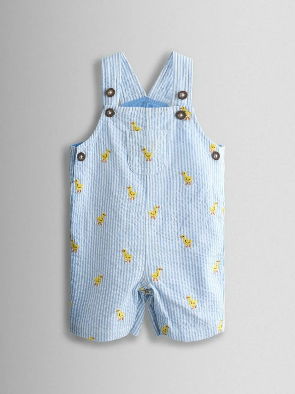 Jojo Maman Bébé Light Blue 2-Piece Chick Embroidered Dungarees & Body Set^BOY Dungarees