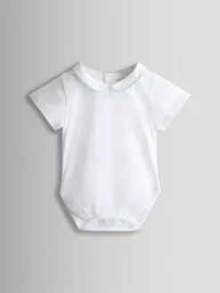 Jojo Maman Bébé Light Blue 2-Piece Chick Embroidered Dungarees & Body Set^BOY Dungarees