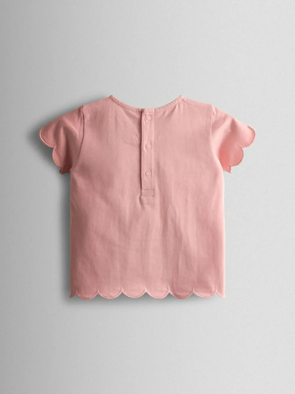 Jojo Maman Bébé Light Pink Applique Scalloped T-shirt^ T-Shirts