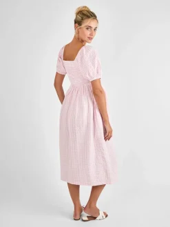 Jojo Maman Bébé Short Puff Sleeve Shirred Midi Dress^Women Midi Dresses|Dresses