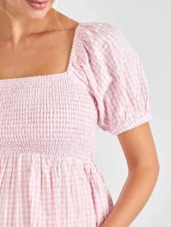 Jojo Maman Bébé Short Puff Sleeve Shirred Midi Dress^Women Midi Dresses|Dresses