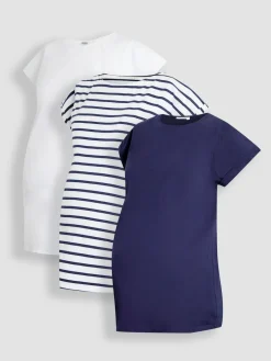 Sale Jojo Maman Bébé Midnight Maternity Boyfriend 100% Cotton T-Shirts 3 Pack