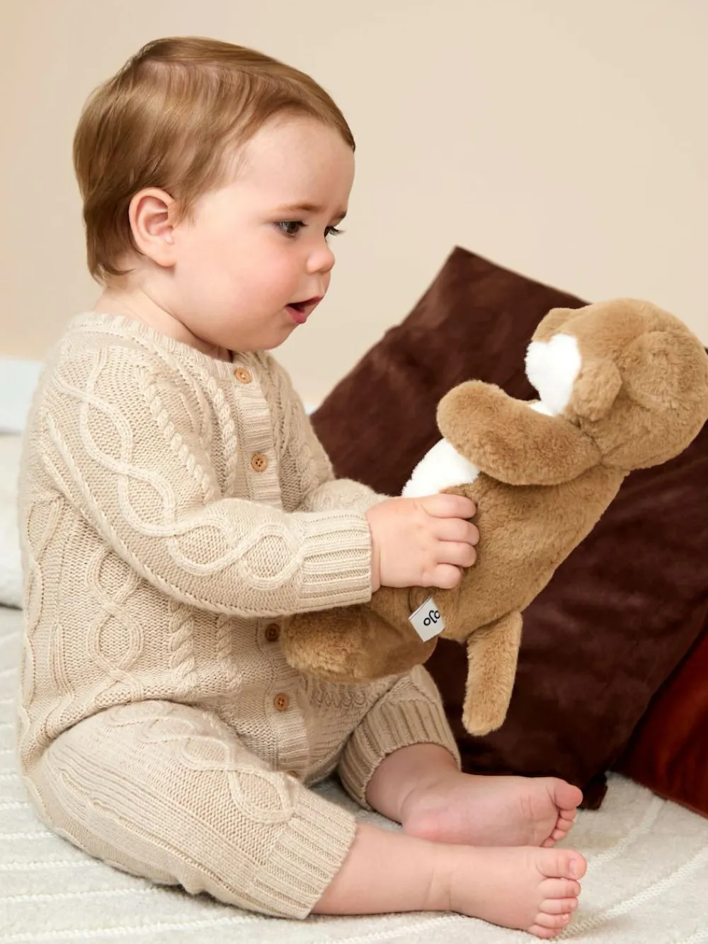 Discount Jojo Maman Bébé Natural Cable Knit All-In-One With Hat