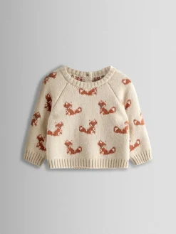 Sale Jojo Maman Bébé Knit Top & Bottom Set Natural Fox