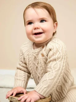 Jojo Maman Bébé Natural 2-Piece Cable Knit Set