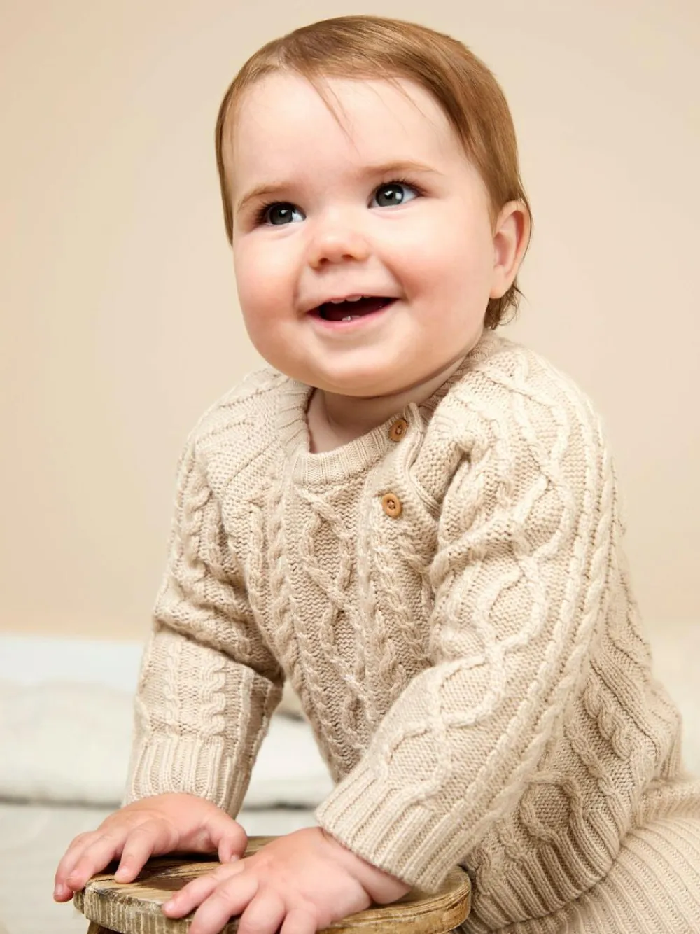 Jojo Maman Bébé Natural 2-Piece Cable Knit Set