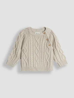 Jojo Maman Bébé Natural 2-Piece Cable Knit Set