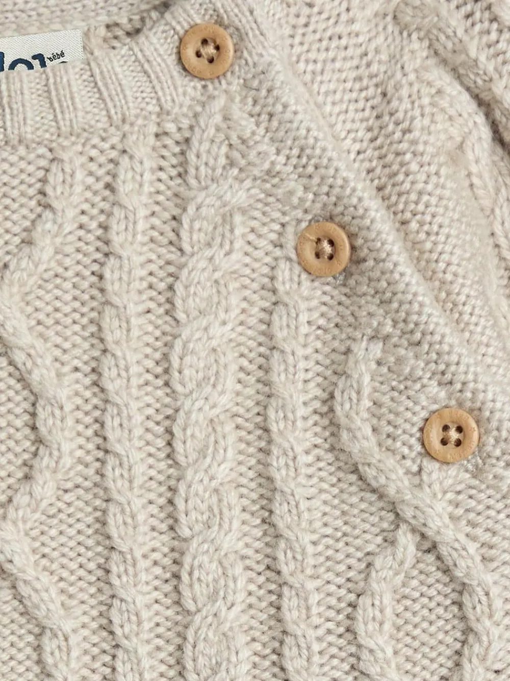Jojo Maman Bébé Natural 2-Piece Cable Knit Set