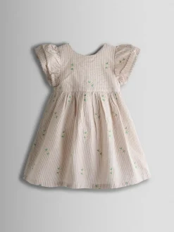 Jojo Maman Bébé Embroidered Frill Sleeve Dress^ Dresses