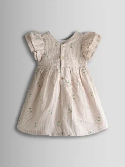 Jojo Maman Bébé Embroidered Frill Sleeve Dress^ Dresses