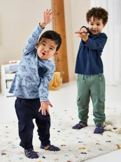 Discount Jojo Maman Bébé Navy Blue & Khaki Green 2-Pack Cargo Joggers Navy Blue & Khaki Green