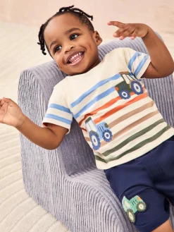 New Jojo Maman Bébé Navy Blue Appliqué Shorts