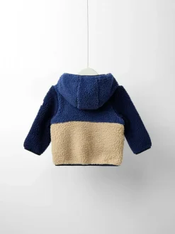 Outlet Jojo Maman Bébé Navy Blue Appliqué Teddy Fleece Jacket