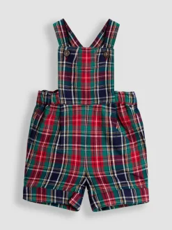 Discount Jojo Maman Bébé Navy Blue Check 2-Piece Tartan Dungarees & Body Set