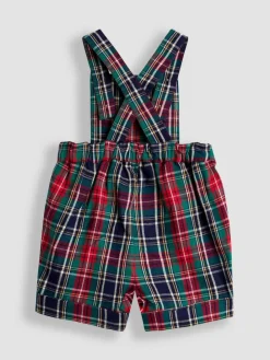 Discount Jojo Maman Bébé Navy Blue Check 2-Piece Tartan Dungarees & Body Set