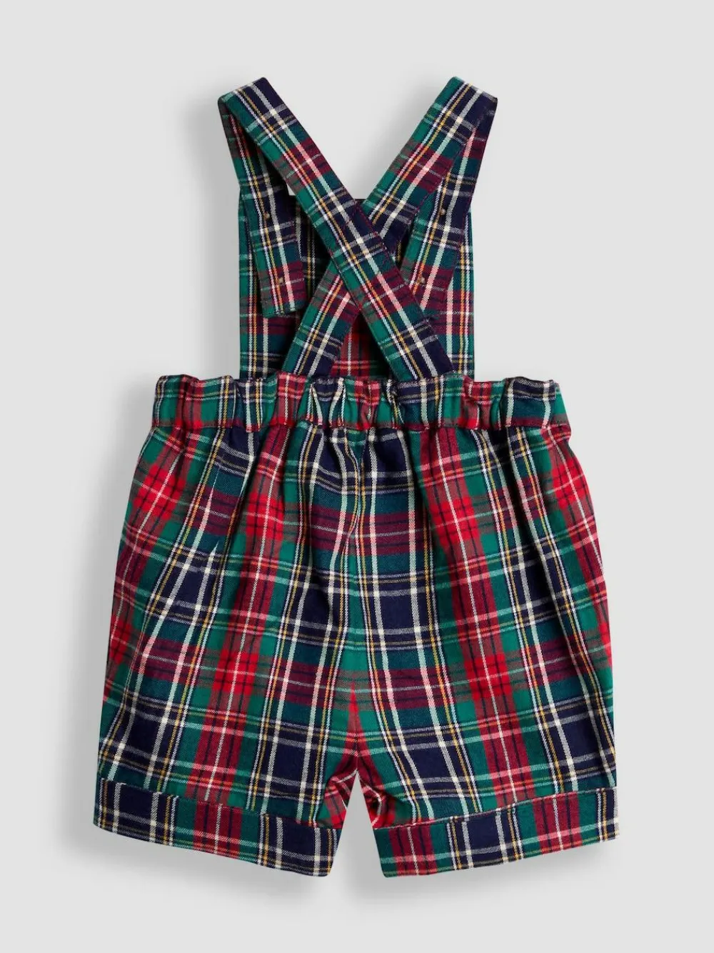 Discount Jojo Maman Bébé Navy Blue Check 2-Piece Tartan Dungarees & Body Set