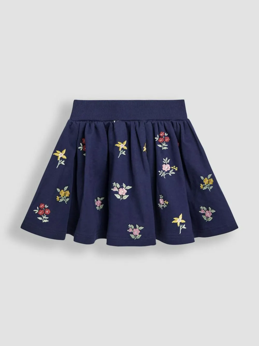 Clearance Jojo Maman Bébé Navy Blue Floral Embroidered Sweatshirt & Skirt Set
