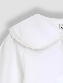 Hot Jojo Maman Bébé Navy Blue Floral Embroidered Cord Dungarees & Blouse Set