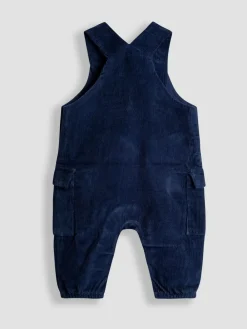 Jojo Maman Bébé Navy Blue 2-Piece Cargo Cord Dungarees & Top Set^BOY Dungarees
