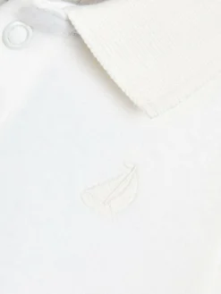 Hot Jojo Maman Bébé Navy Blue 2-Pack Plain Long Sleeve Polo Shirt Bodies