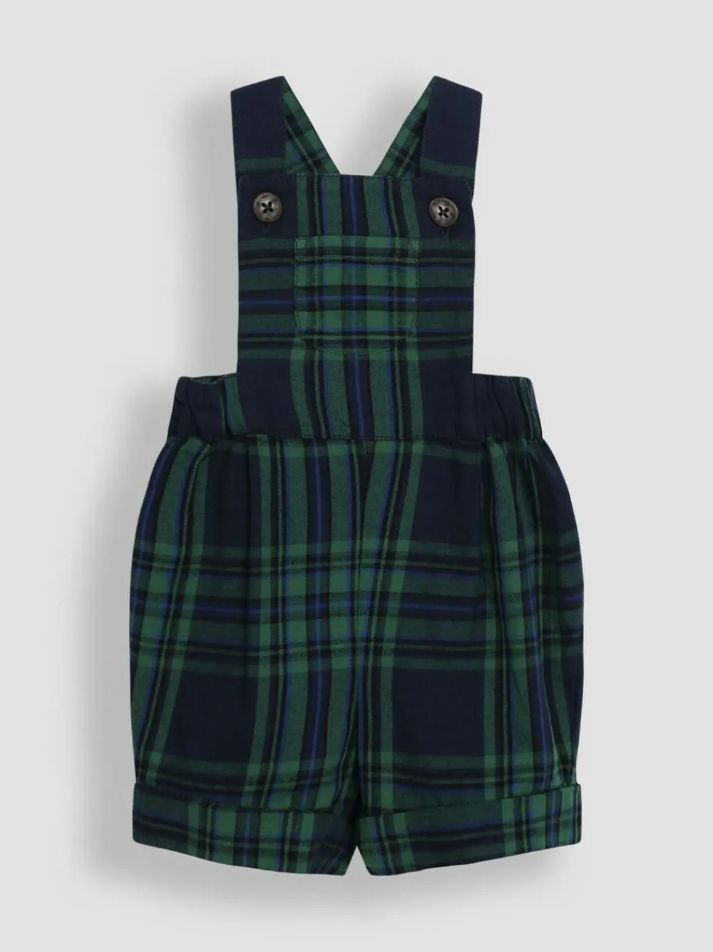 Jojo Maman Bébé Navy Blue Tartan 2-Piece Tartan Dungarees & Body Set^BOY Dungarees