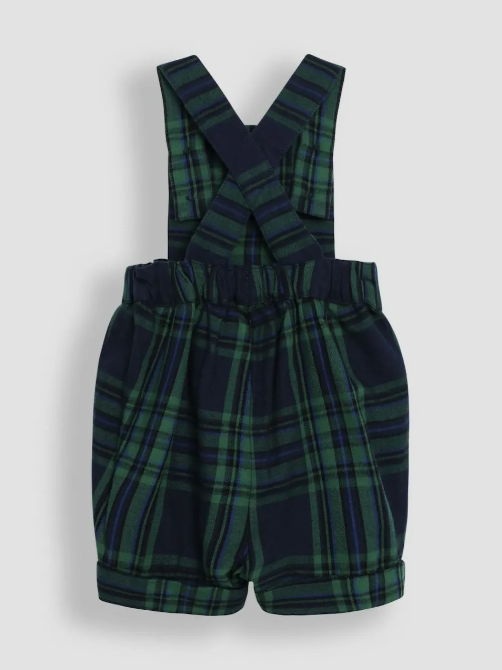 Jojo Maman Bébé Navy Blue Tartan 2-Piece Tartan Dungarees & Body Set^BOY Dungarees