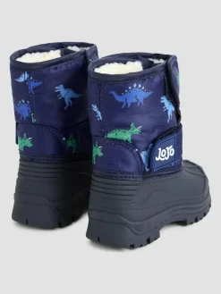 Discount Jojo Maman Bébé Cosy Snow Boots Navy Dino