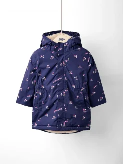 Outlet Jojo Maman Bébé Lined Parka Navy Ditsy