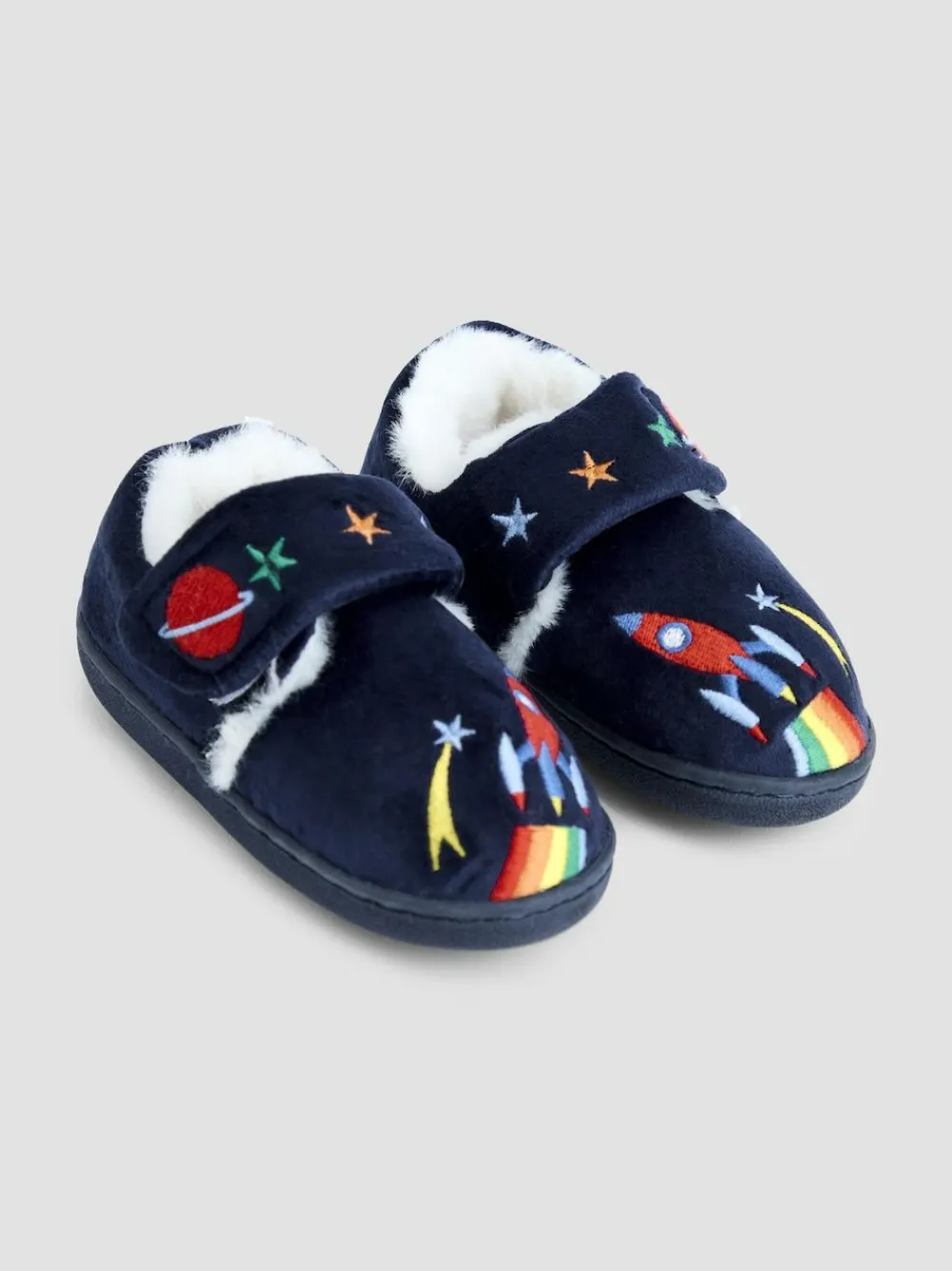 Jojo Maman Bébé Navy Rocket Slipper Shoe^BOY Nightwear