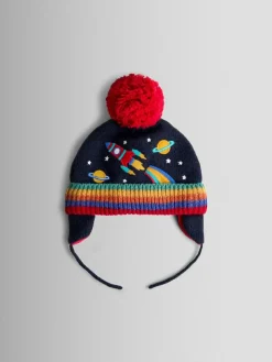 Jojo Maman Bébé Navy Rocket Embroidered Hat^BOY Hats & Scratch Mitts|Hats