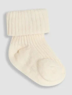 Outlet Jojo Maman Bébé 3-Pack Ribbed Baby Socks Neutral