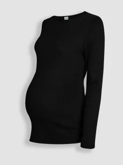 Best Jojo Maman Bébé Oatmeal Cream & Black 2-Pack Ribbed Maternity & Nursing Top